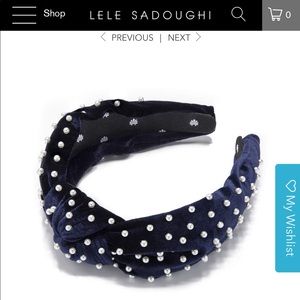Lele Sadoughi X J Crew BLACK Pearl Headband
